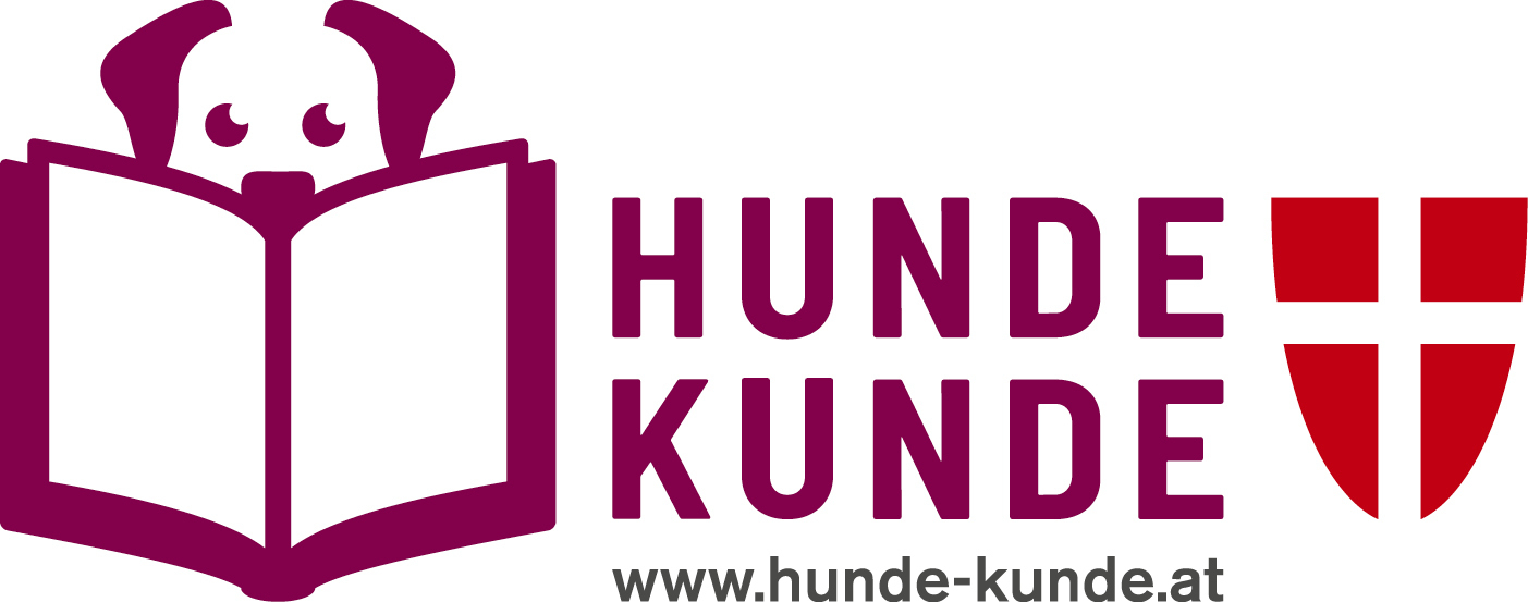 Logo von Hunde-Kunde mit lesendem Hund und Wappen der Stadt Wien